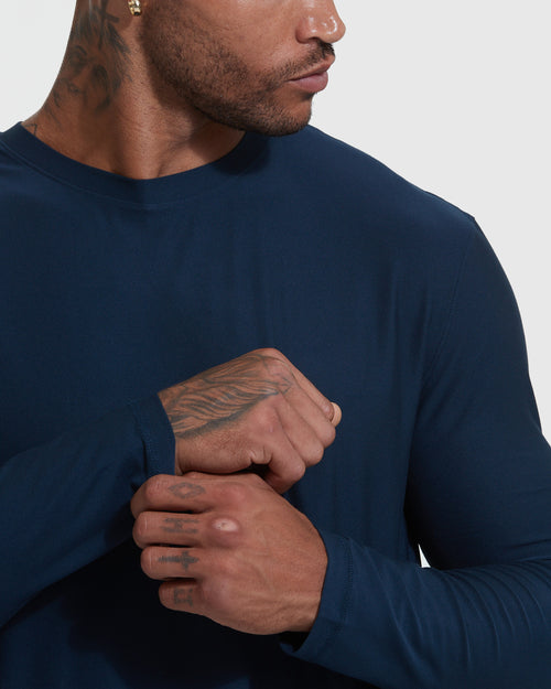 Navy Active Long Sleeve Crew T-Shirt