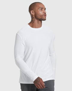 True ClassicWhite Active Long Sleeve Crew T-Shirt