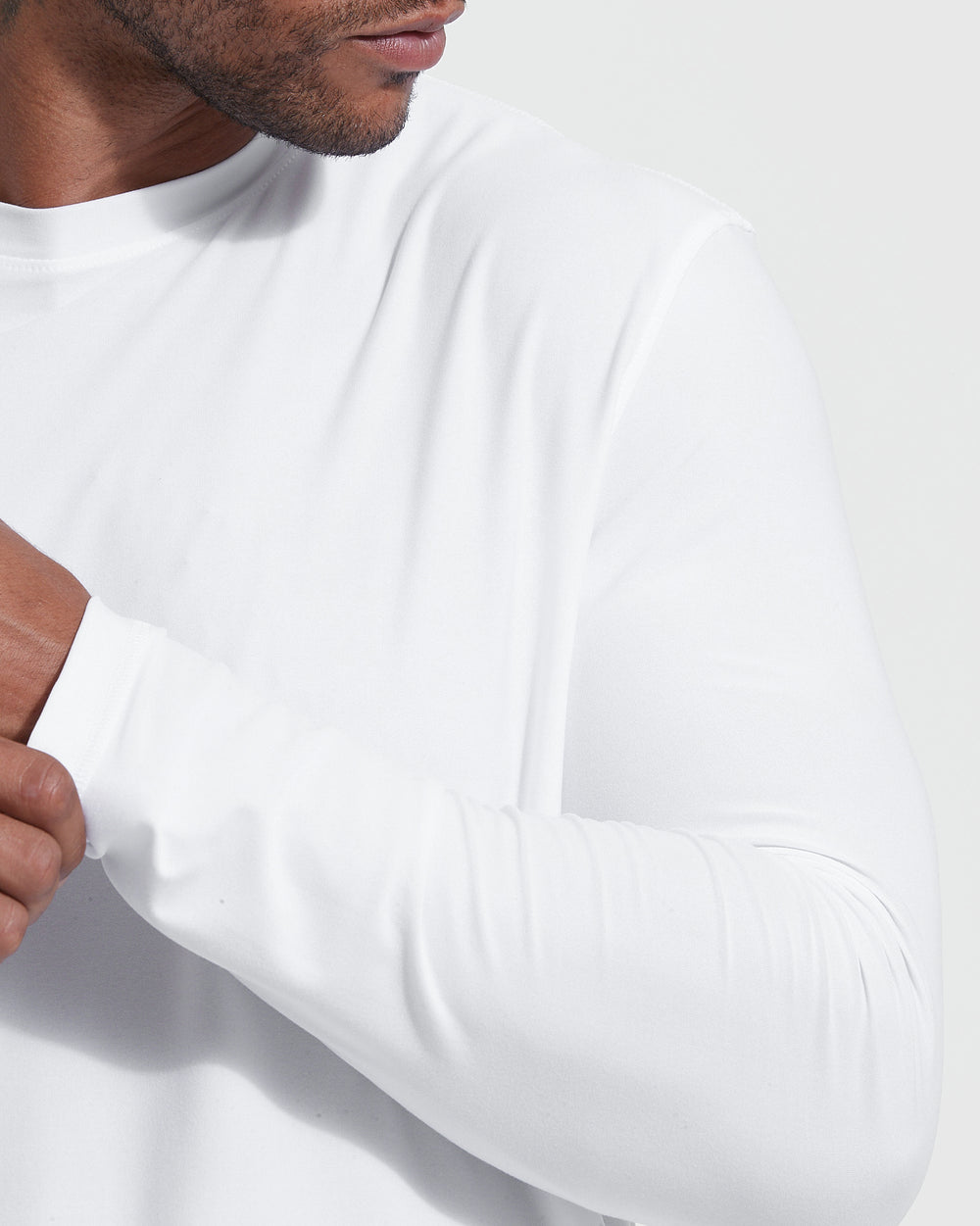 White Active Long Sleeve Crew T-Shirt