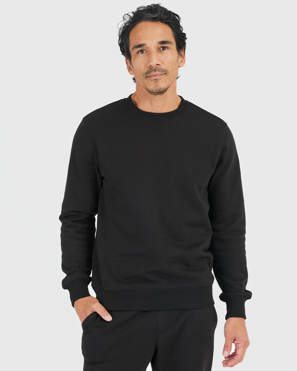 Black Fleece French Terry Pullover Crew Neck