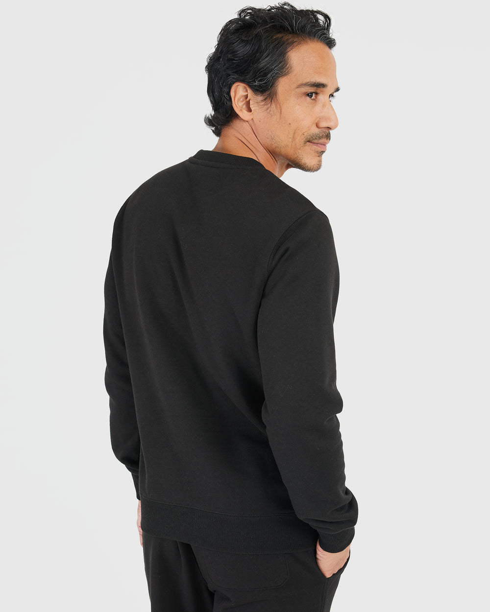 Black Fleece French Terry Pullover Crew Neck