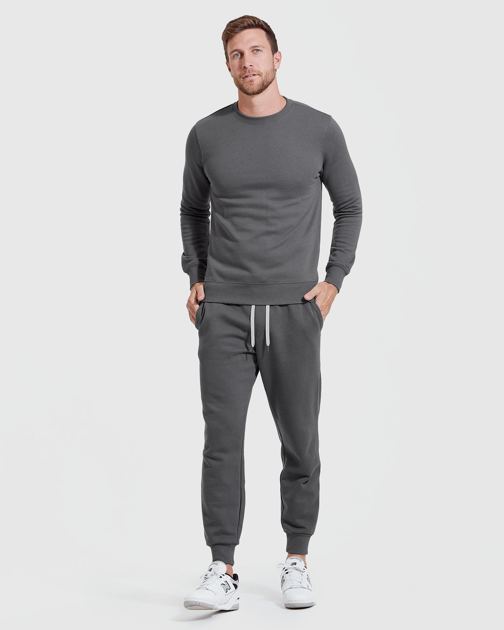 Carbon Fleece French Terry Pullover Crew Neck