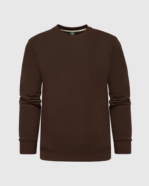 Dark Oak Fleece French Terry Pullover Crew Neck