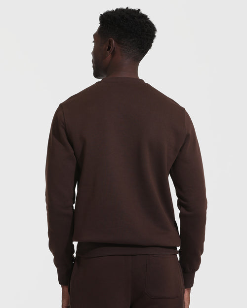 Dark Oak Fleece French Terry Pullover Crew Neck