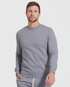 True ClassicHeather Gray Fleece French Terry Pullover Crew Neck