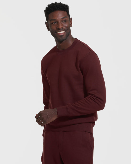 Mahogany Fleece French Terry Pullover Crew Neck