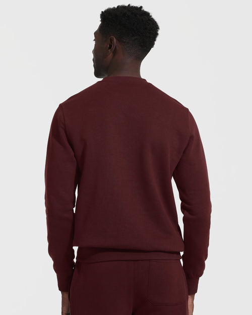 Mahogany Fleece French Terry Pullover Crew Neck