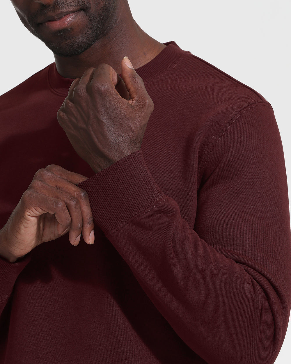 Mahogany Fleece French Terry Pullover Crew Neck