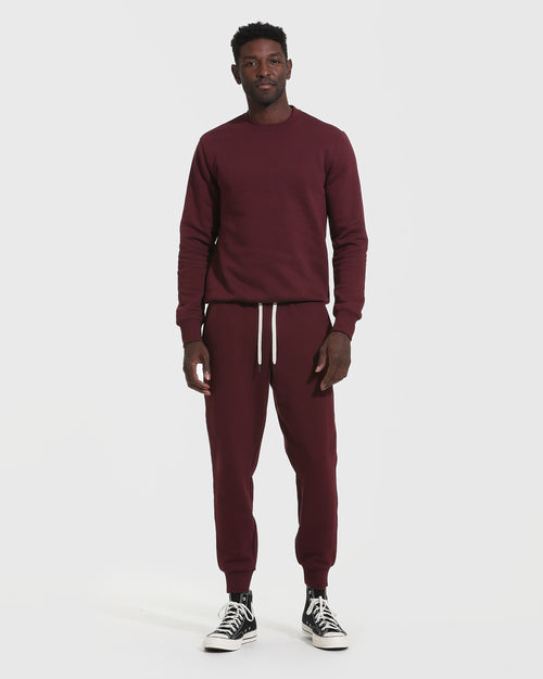 Mahogany Fleece French Terry Pullover Crew Neck