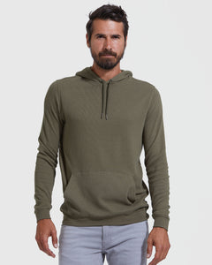 True ClassicMilitary Green Waffle Hoodie