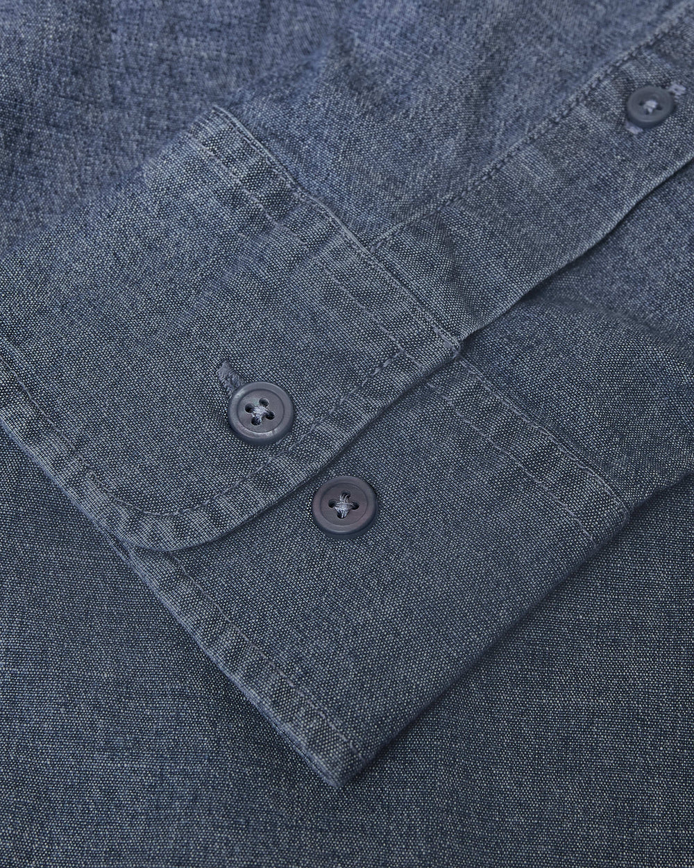 Medium Indigo Wash Long Sleeve Chambray Shirt