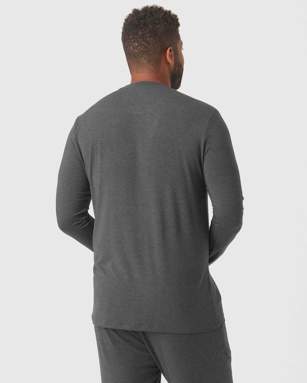 Charcoal Heather Gray Loungewear Long Sleeve Tee And Jogger Set