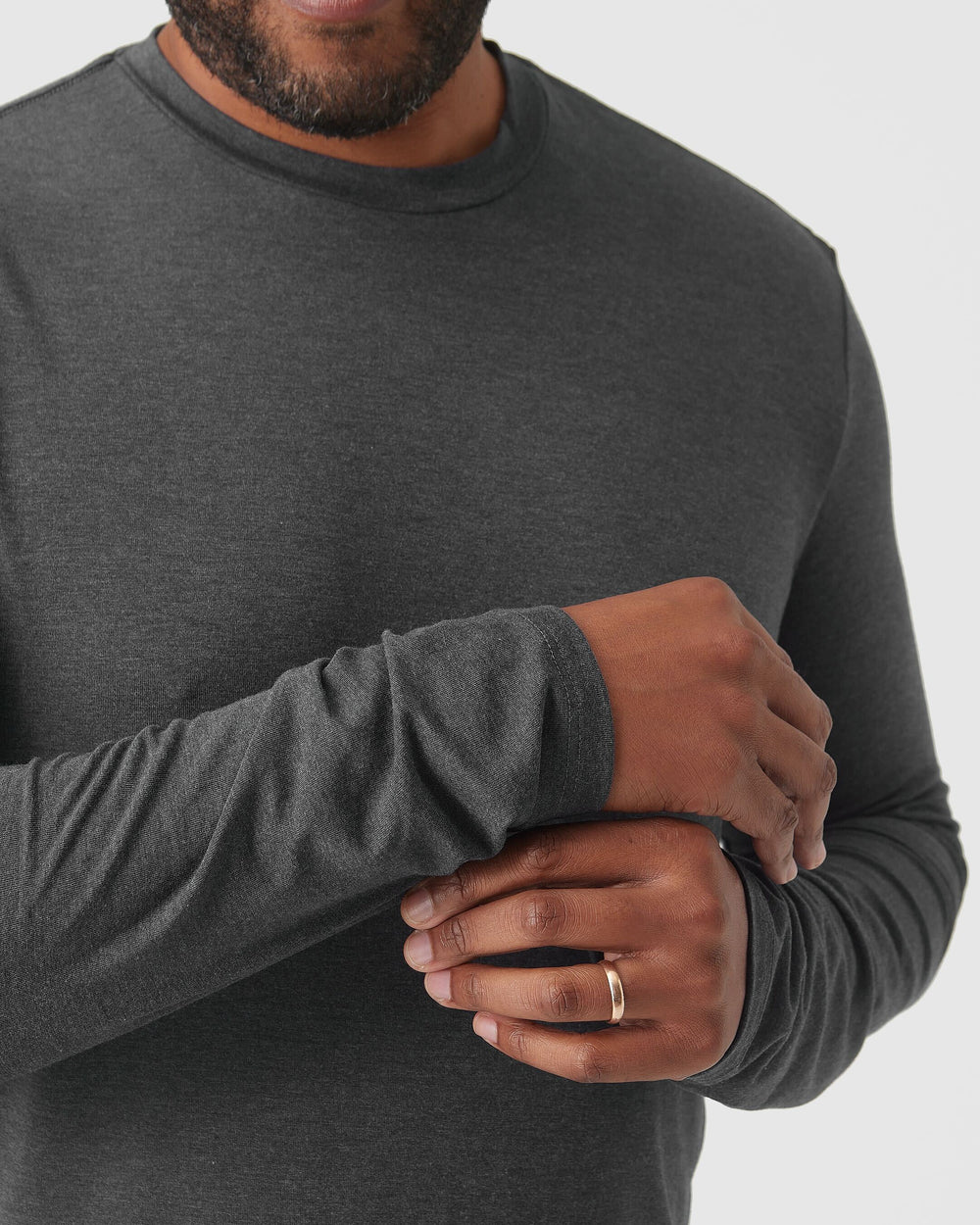 Charcoal Heather Gray Long Sleeve Loungewear Tee