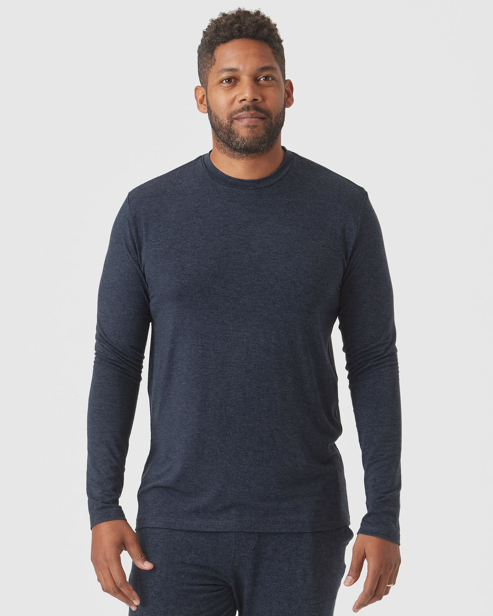 Heather Navy Long Sleeve Loungewear Tee