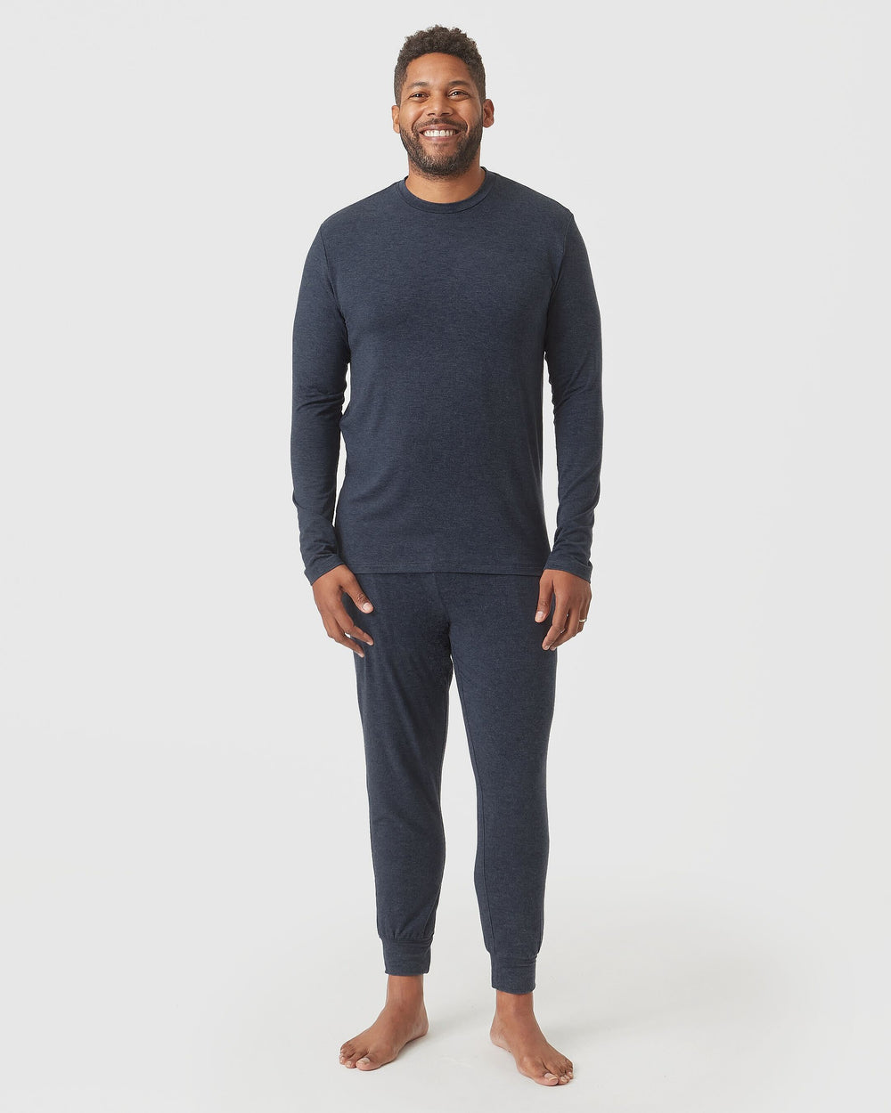 Heather Navy Long Sleeve Loungewear Tee