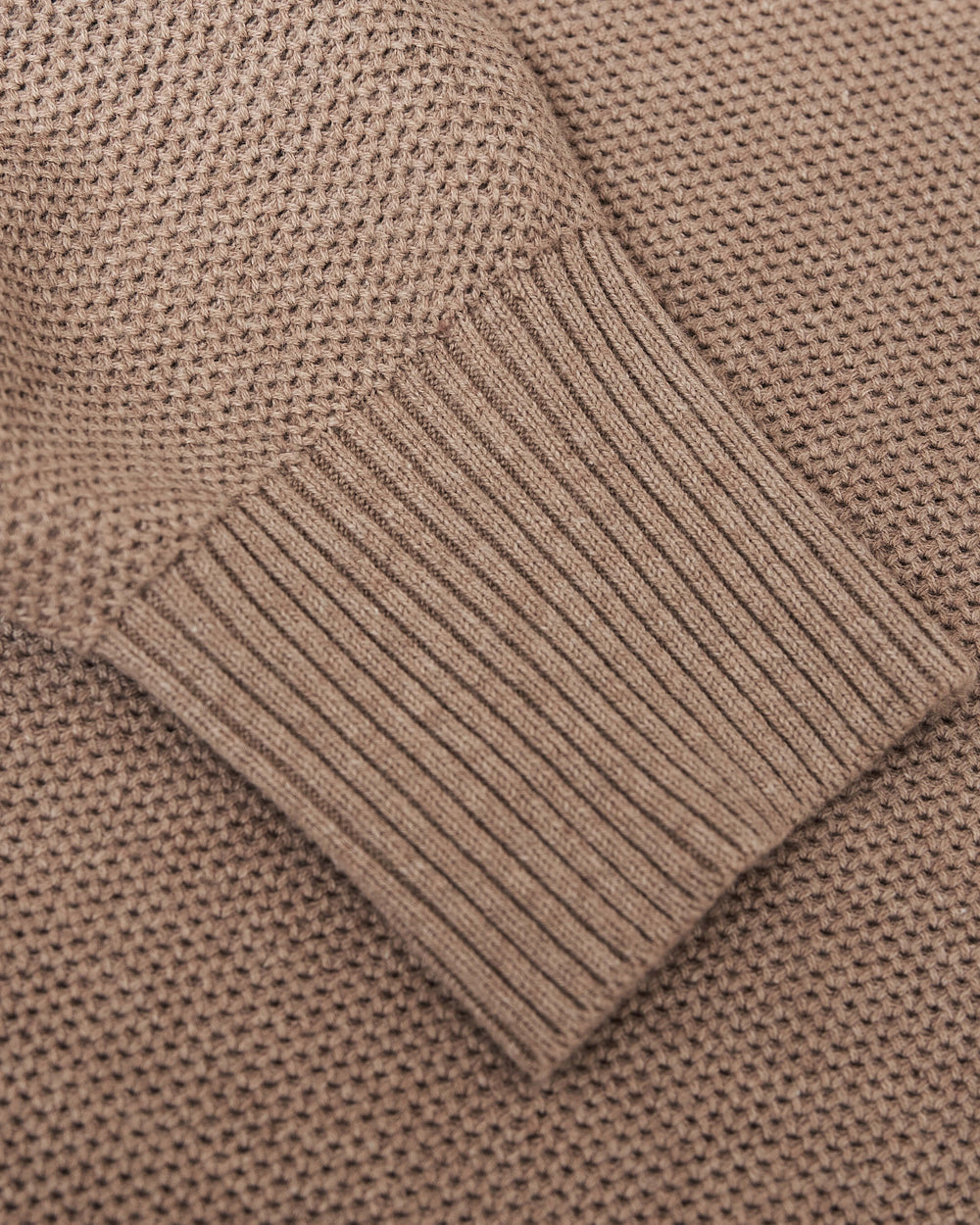 Heather Camel Pique Crew Sweater