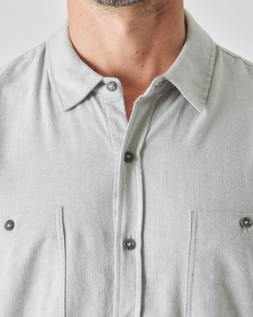 Heather Gray Long Sleeve Lightweight Flannel Shirt