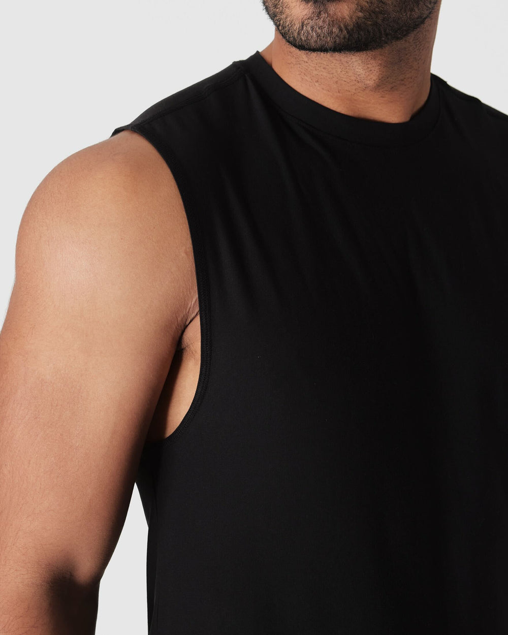 Black Sleeveless Active Muscle Tee