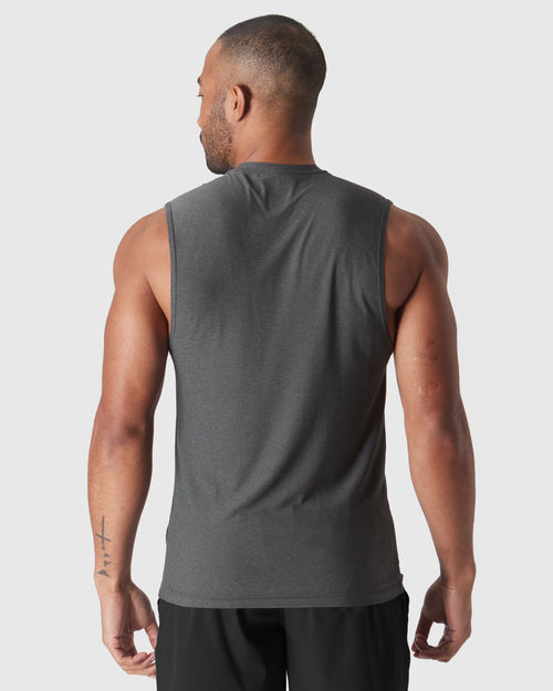 Charcoal Heather Gray Sleeveless Active Muscle Tee