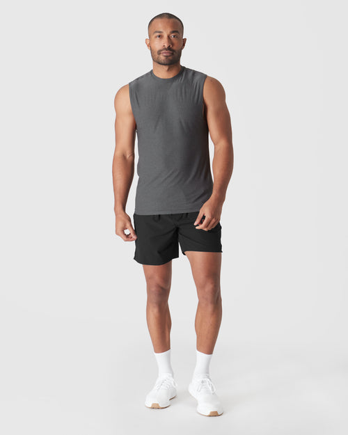 Charcoal Heather Gray Sleeveless Active Muscle Tee