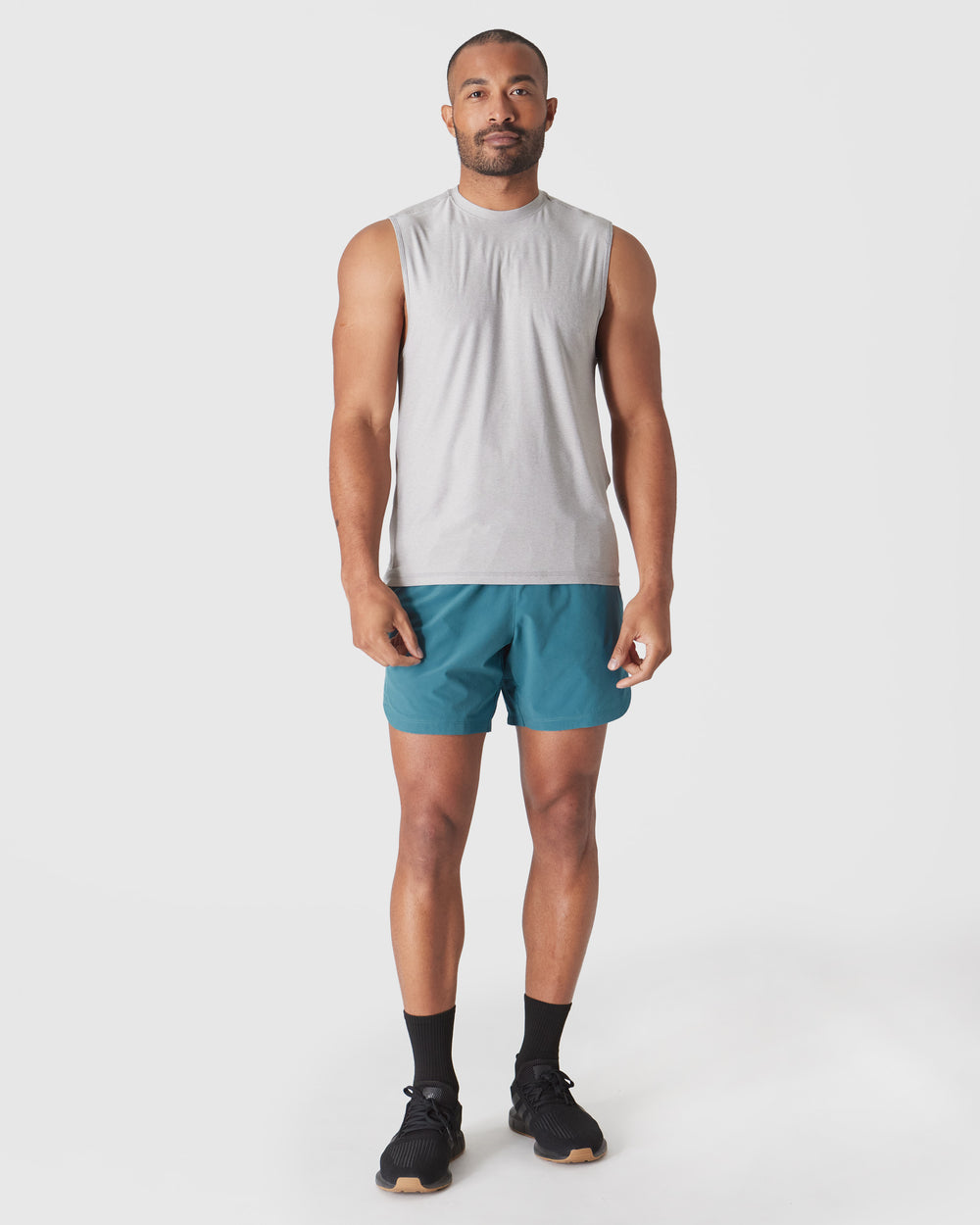 Light Heather Gray Sleeveless Active Muscle Tee