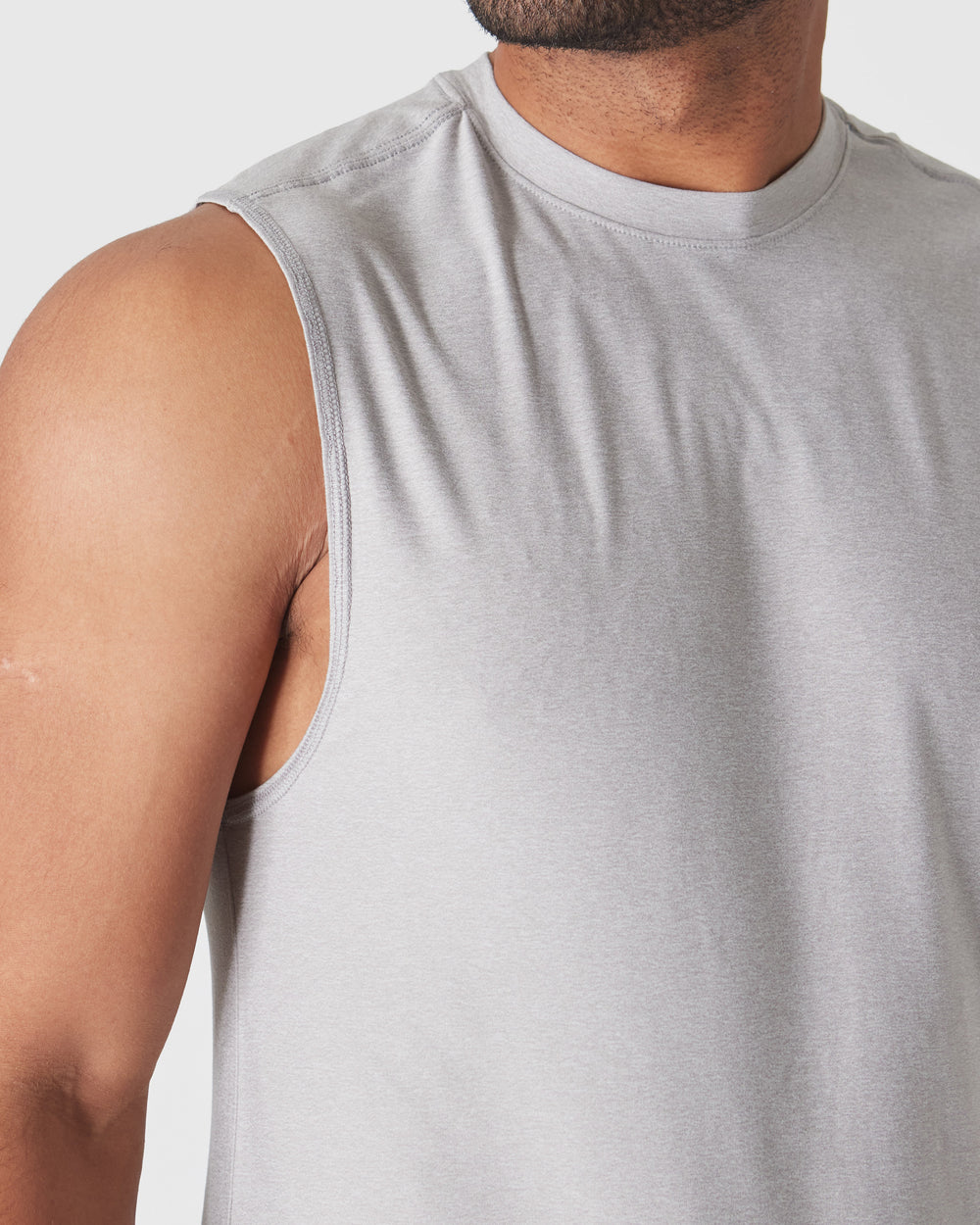 Light Heather Gray Sleeveless Active Muscle Tee