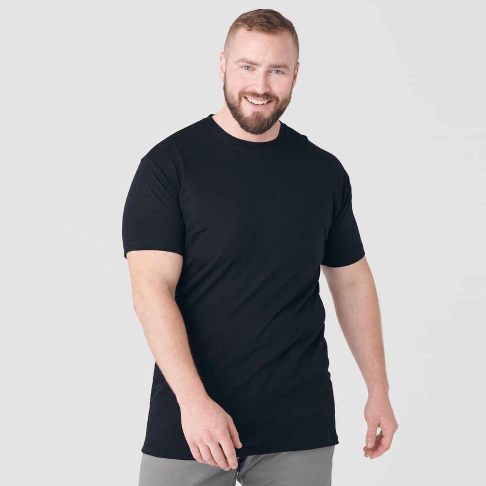 Black Tall Round Hem Crew Neck T-Shirt