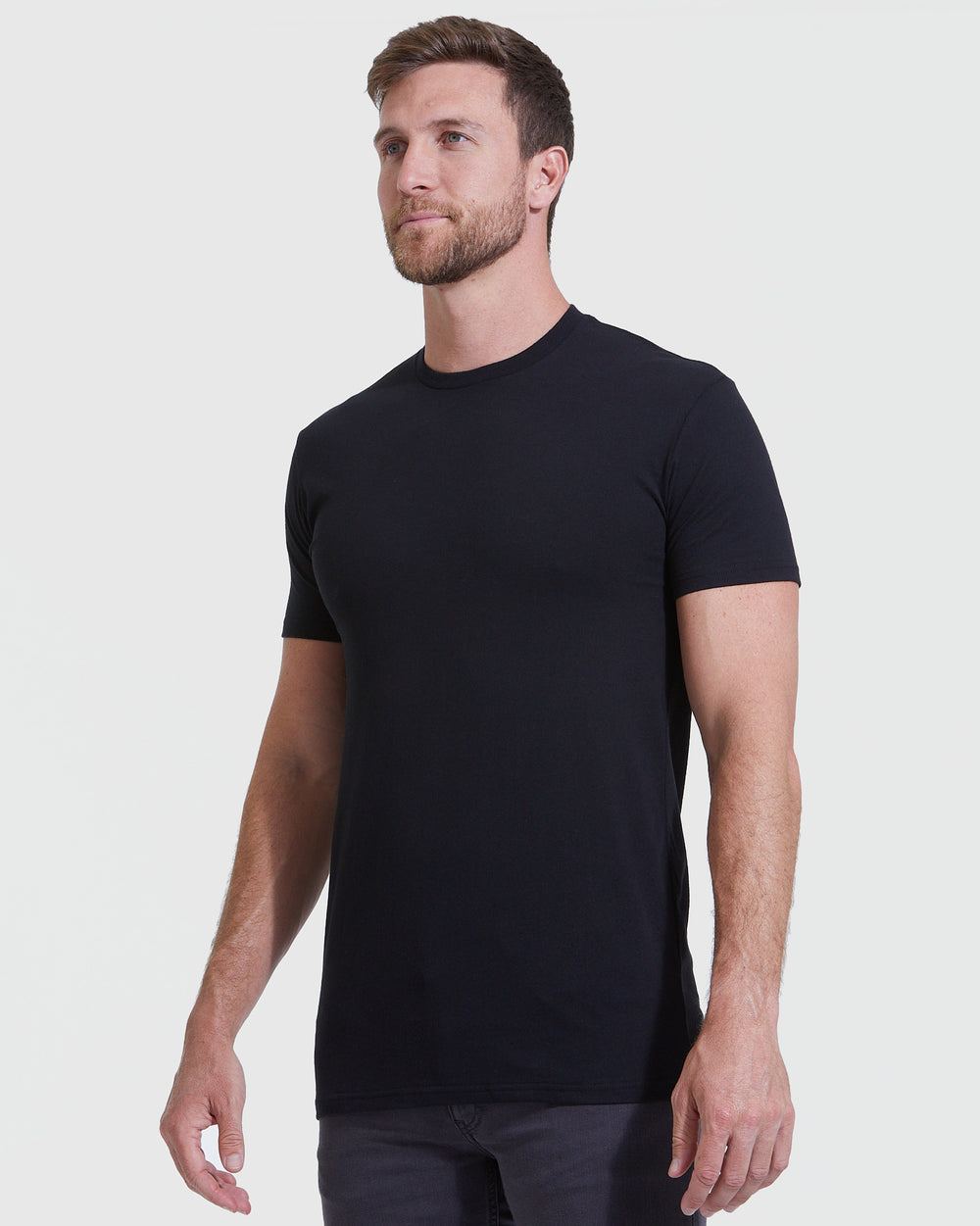 All Black Tall Round Hem Crew Neck T-Shirt 3-Pack