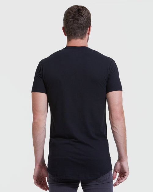 All Black Tall Round Hem Crew Neck T-Shirt 6-Pack