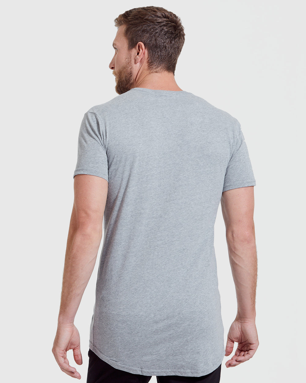 Heather Gray Tall Round Hem Crew Neck T-Shirt