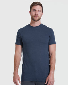 True ClassicHeather Navy Tall Straight Hem Crew Neck T-Shirt