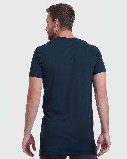 Navy Tall Straight Hem Crew Neck T-Shirt