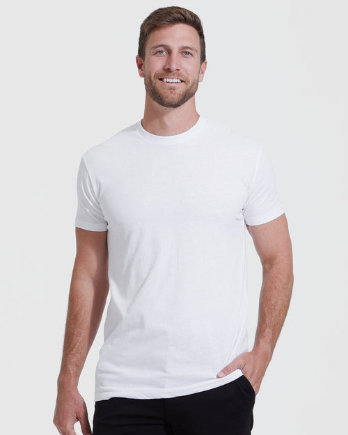 All-White Tall Straight Hem Crew Neck T-Shirt 6-Pack