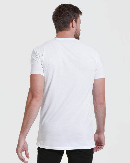 White Tall Straight Hem Crew Neck T-Shirt