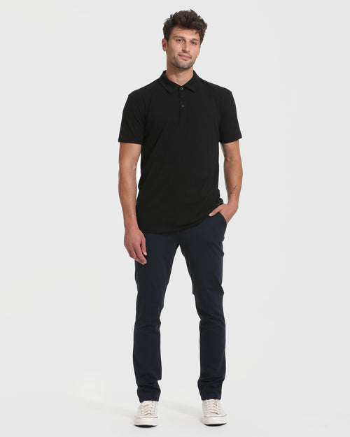 Black Short Sleeve Tall Polo