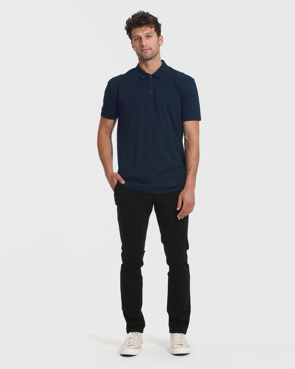 Navy Short Sleeve Tall Polo