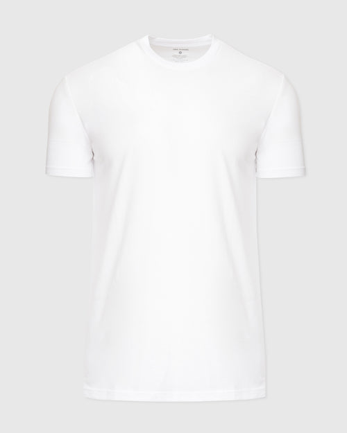 White Short Sleeve Tall Active Crew Neck