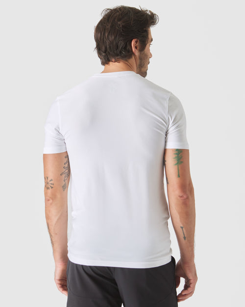 White Short Sleeve Tall Active Crew Neck