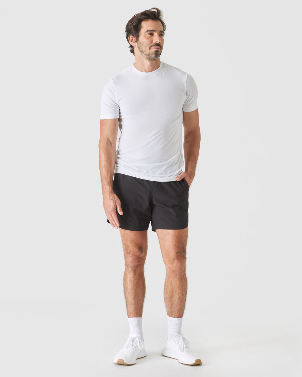 White Short Sleeve Tall Active Crew Neck