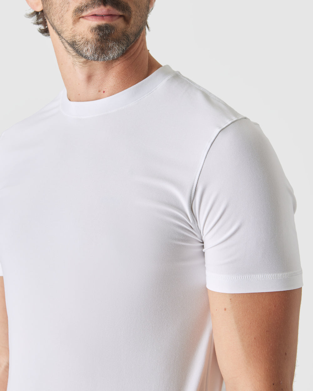 White Short Sleeve Tall Active Crew Neck