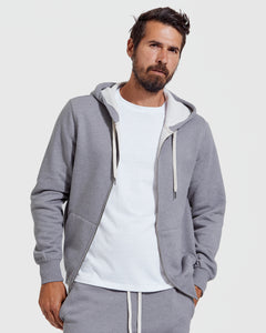 True ClassicHeather Gray Fleece French Terry Zip Hoodie