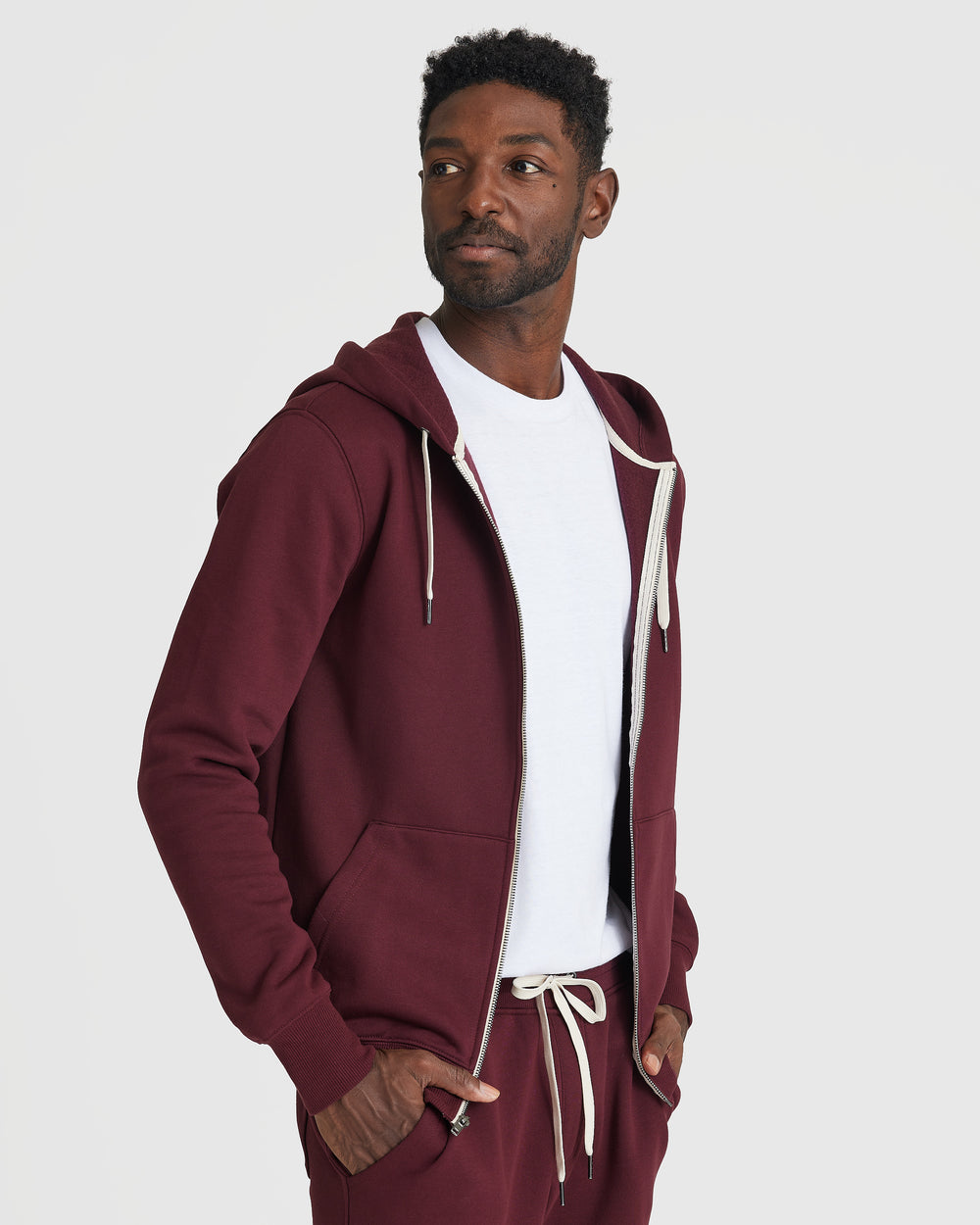 Mahogany Fleece French Terry Zip Hoodie