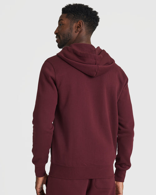 Mahogany Fleece Zip Hoodie and Jogger Set