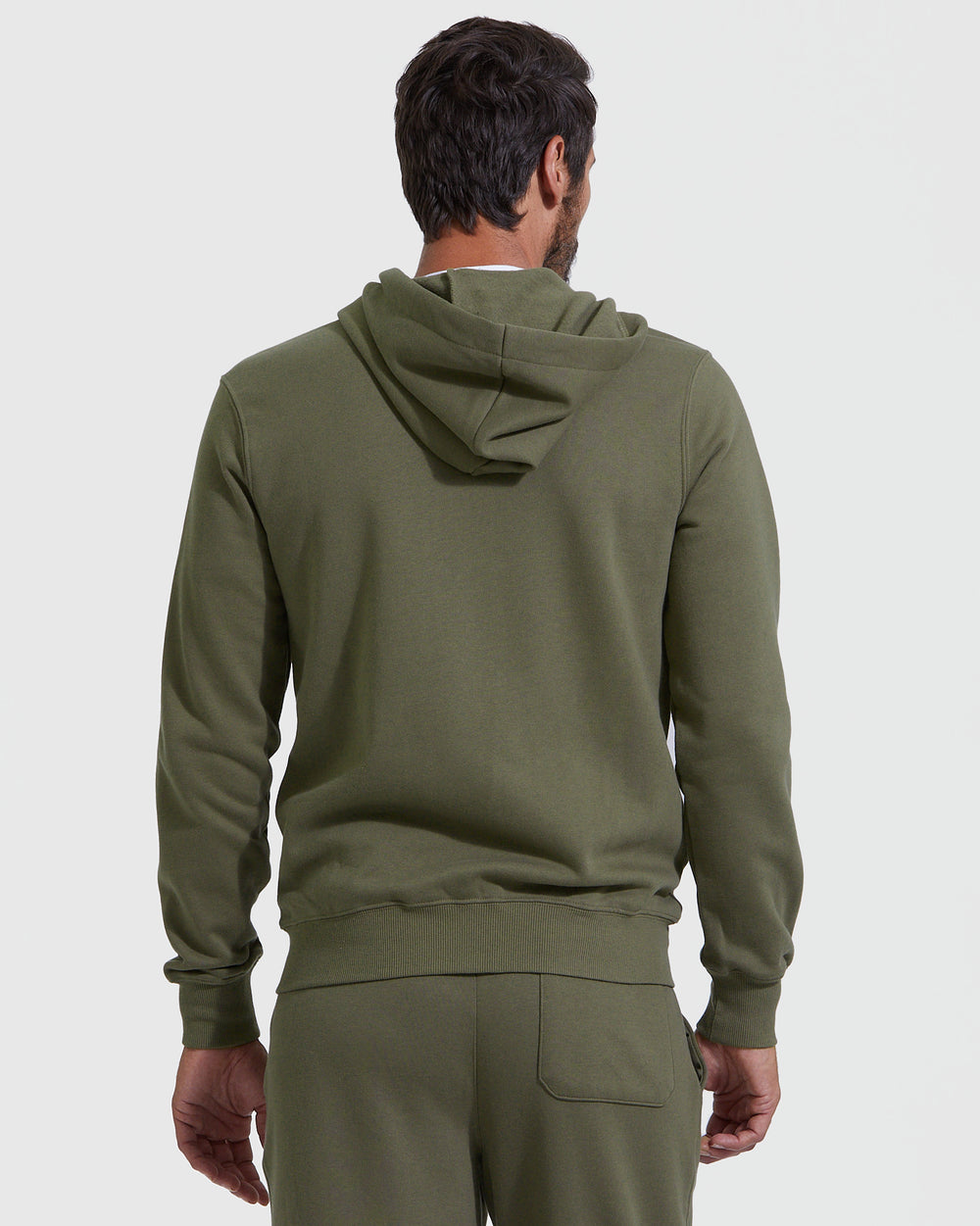 Military Green Fleece French Terry Zip Hoodie