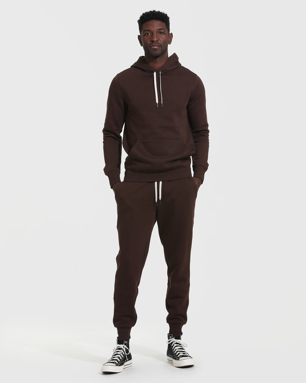 Dark Oak Fleece French Terry Pullover Hoodie