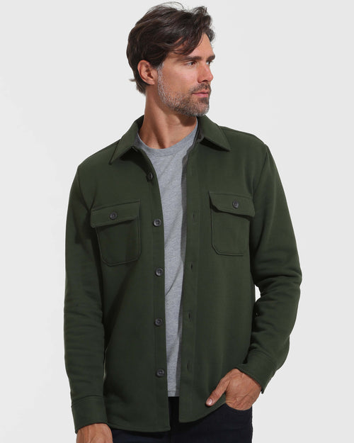 Dark Olive Fleece Shacket