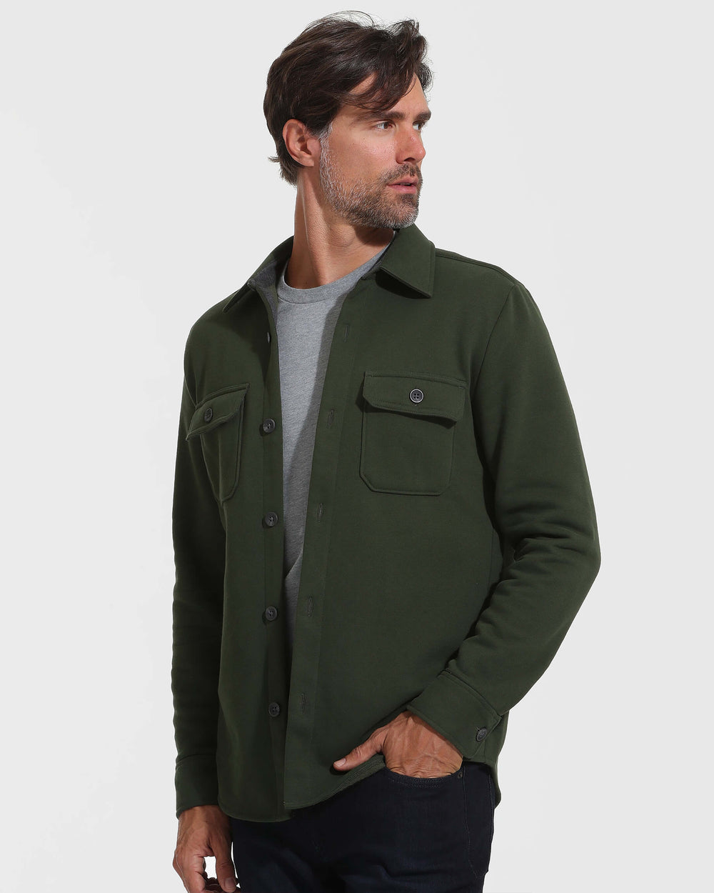 Dark Olive Fleece Shacket