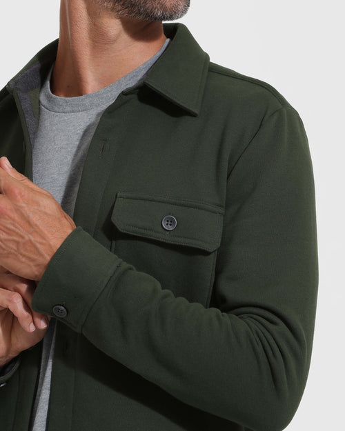 Dark Olive Fleece Shacket