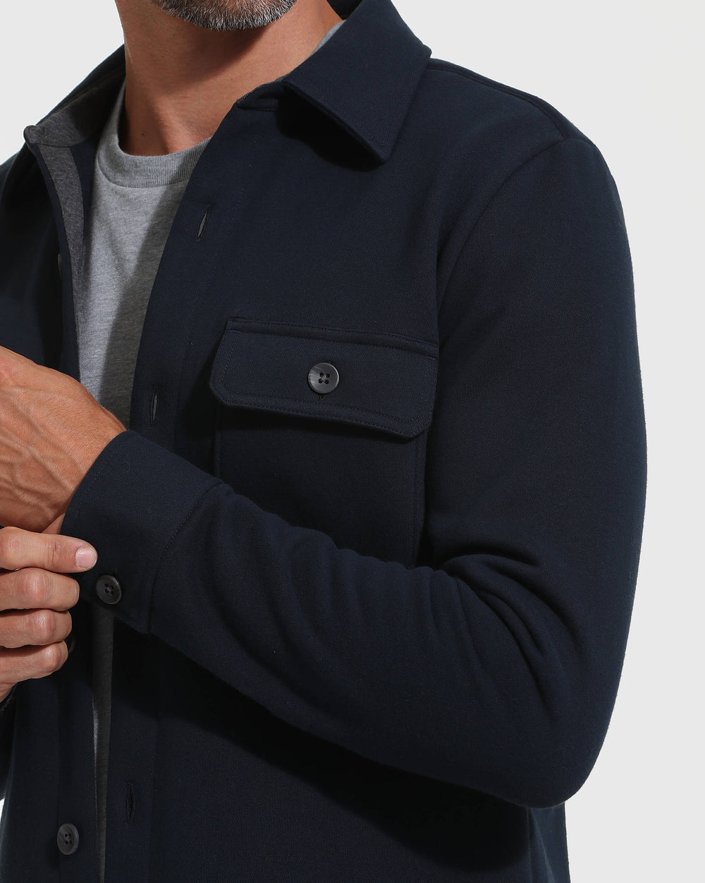 Navy Fleece Shacket