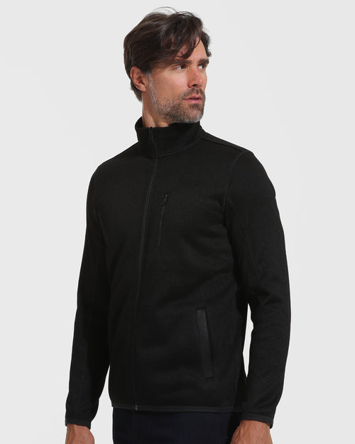 Black Sweater Fleece Jacket